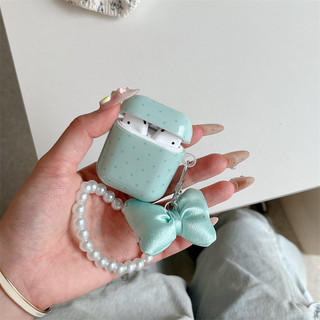 Chấm bi màu xanh bạc hà cho AirPods 1 / 2 3 Pro Pro Pro2 Pro3 Airpod4 Bộ tai nghe Vỏ bảo vệ Bluetooth không dây AirPods pro2 Pro3 3 4 Vỏ bảo vệ tai nghe
