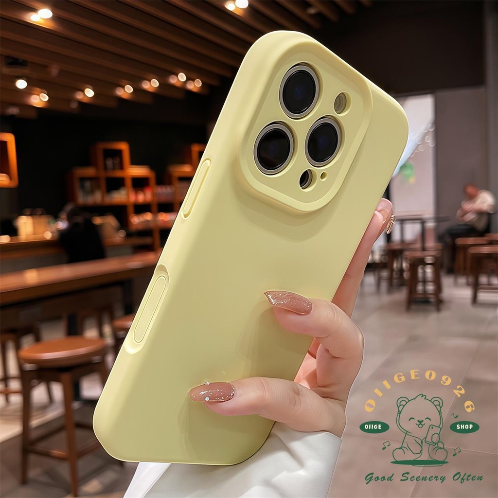 Ốp điện thoại dạng lỏng rắn Macaroon iphone16 Pro Max 15 14 vỏ cho vỏ iPhone vỏ mềm silicon TPU chống sốc