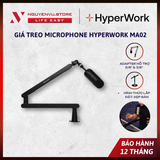 [CHÍNH HÃNG] Giá treo Microphone HyperWork MA02 - ARM Microphone trọng ...