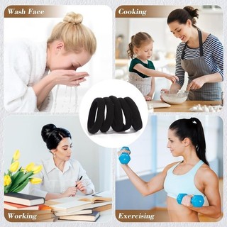 10 Chiếc Dây Buộc Tóc Màu Đen Co Giãn Cao Cho Nữ - Dây Buộc Tóc Mềm Liền Mạch Đuôi Ngựa Giá Đỡ