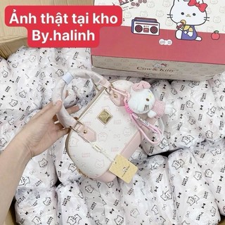 Cow Kitty - Túi hến họa tiết mèo hồng size 24cm siêu xinh ko hộp hàng chính hãnġ FULL BOX