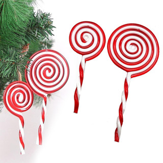 Bộ 5 Đồ Trang Trí Giáng Sinh Sáng Tạo Kẹo Đỏ Trắng Kẹo Nhựa Lollipop Treo Đồ Trang Trí Lễ Hội Phụ Kiện Theo Chủ Đề Kẹo