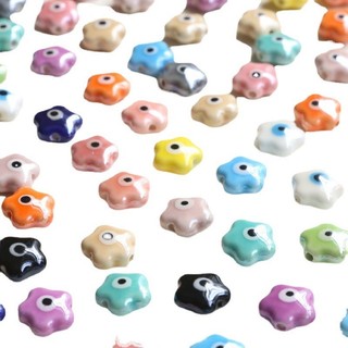 Tai Nạn Hoa Nhiều Màu Sắc Năm Cánh Hoa Trẻ Em Hạt Gốm Tự Làm Handmade Đính Hạt Chất Liệu Vòng Cổ Vòng Tay Bông Tai Phụ Kiện