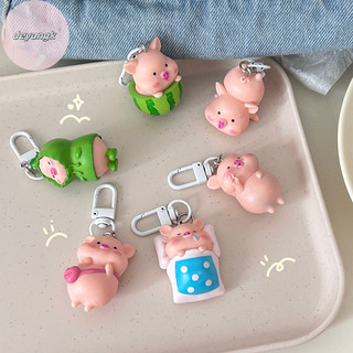 Deyangk Dễ Thương Ngộ nghĩnh Ba Chiều Heo Móc Khóa Hình Động Vật Móc Khóa Túi Điện Thoại Di Động Mặt Dây Chuyền Trang Trí Phụ Kiện VN