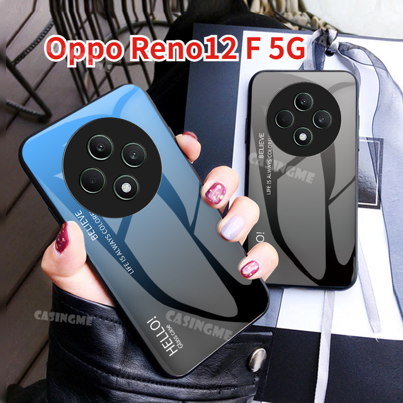 Ốp điện thoại kính cường lực Oppo Reno12 F 5G 2024 cho Oppo Reno 12F Reno12F Reno12 12 Pro F 4G 5G 2024 Vỏ điện thoại Gradient Ốp lưng chống sốc