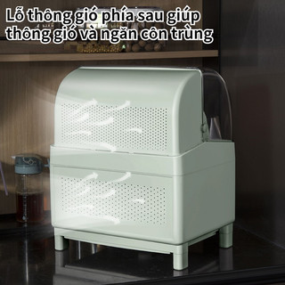 Hộp Đựng Chén Đĩa Có Nắp Tiện Dụng, Tủ Nhựa 2 Tầng Cho Nhà Bếp và Đồ Dùng Dao Kéo Thoải Mái.