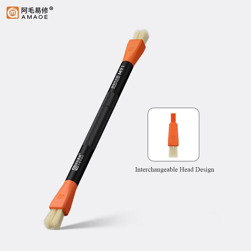 AMAOE Bàn chải an toàn ESD hai đầu có thể thay thế cho iPhone iPad Máy tính Samsung Bo mạch chủ PCB CPU IC Dụng cụ sửa chữa làm sạch