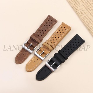 Sáp Dầu Da Thật Chính Hãng Dây Đeo Đồng Hồ 18mm 20mm 22mm Retro Vintage Matte Da Bò Đồng Hồ Vòng Tay Nam Nữ Đồng Hồ Phụ Kiện Cổ Điển Cổ Tay Da Bò