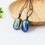 Mặt dây chuyền Labradorite tự nhiên THEGIRL8B, Bút chì Labradorite phong cách dân tộc tinh tế, Đánh bóng thô đơn giản có dây huấn luyện tự nhiên Trang trí nội thất