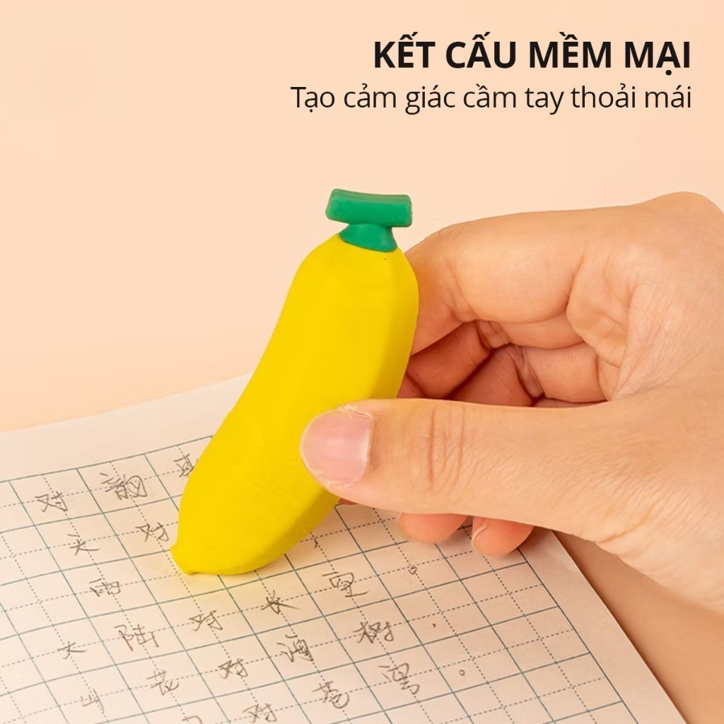 Gôm Tẩy Bút Chì Hoa Quả Khổng Lồ Deli VP414 - Tẩy Chì Tẩy Sạch Ít Vụn An Toàn Cho Bé