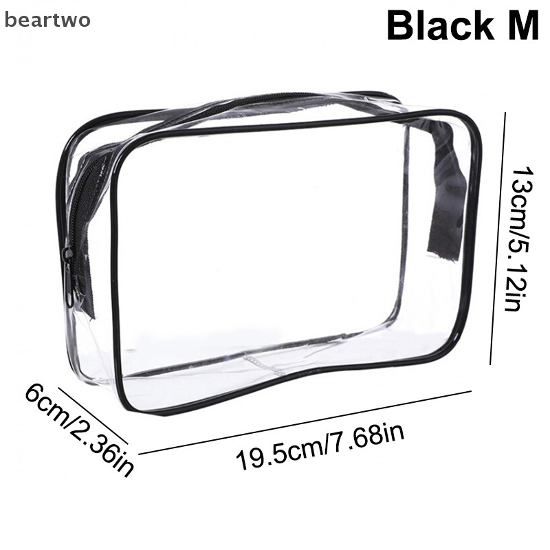 < Beartwo > Túi đựng mỹ phẩm trong suốt PVC Nữ Dây kéo Túi trang điểm trong suốt Vỏ làm đẹp Du lịch Trang điểm Tổ chức lưu trữ Bồn tắm Túi giặt vệ sinh Đẹp