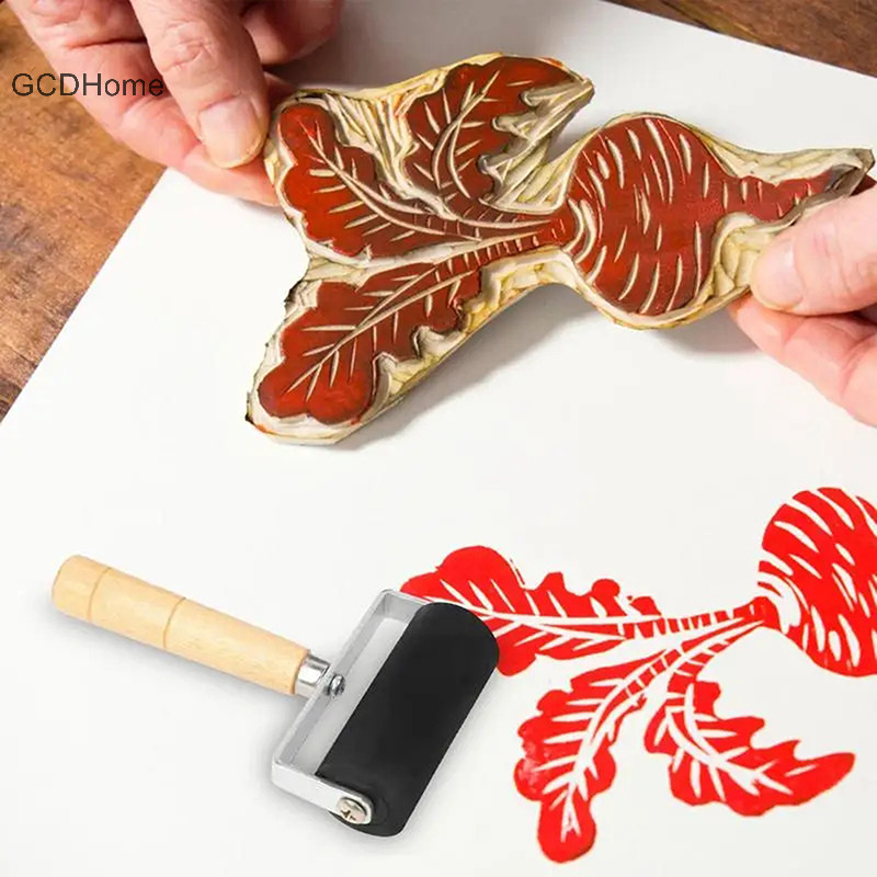 Gcdhome Con Lăn Cao Su Brayer Mực Ngủ In Con Lăn Nghệ Thuật Thủ Công Dự Án Mực Dập Dụng Cụ Sơn Con Lăn HOT