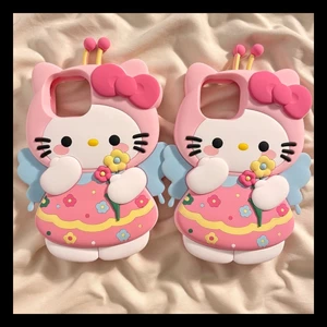 Ốp Lưng Iphone Silicon Mềm Iphone 14 Pro Max Dễ Thương Hello Kitty Flower Full Body Chống Sốc Bảo Vệ Cho IPhone 16 15 14 13 12 11 Pro Max XR