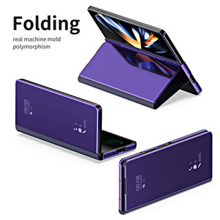 Ốp Lưng Lật Gương Samsung Galaxy Z Fold 6 Z Fold 5 Z Fold 4 Z Fold 3 / 2 Giá Đỡ Da Pu
