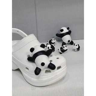 Mới 1 Chiếc Gấu Trúc Dễ Thương Bé Giày Quyến Rũ Hoạt Hình Đáng Yêu Lập Thể Sandal Trang Trí Trẻ Em DIY Dép Lỗ Giày Phụ Kiện