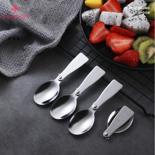 < zhuliye789 > Muỗng Di Động Có Thể Gập Lại Bằng Thép Không Gỉ Bạc Dã Ngoại Cắm Trại Thìa Gấp Cho Đi Bộ Đường Dài Ngoài Trời Du Lịch Bộ Đồ Ăn Đồ Dùng Nhà Bếp