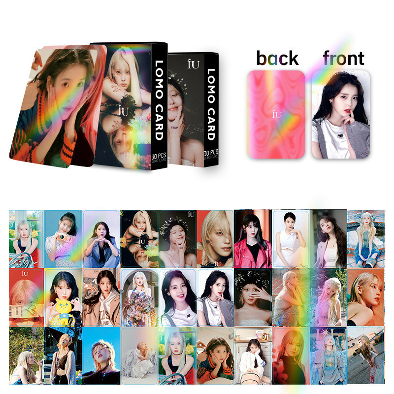 30 Cái / hộp IU Photocards Laser Holographic HEREH World Tour Concert blueming Lomo Cards the Winner Kpop Hologram Bưu Thiếp YM