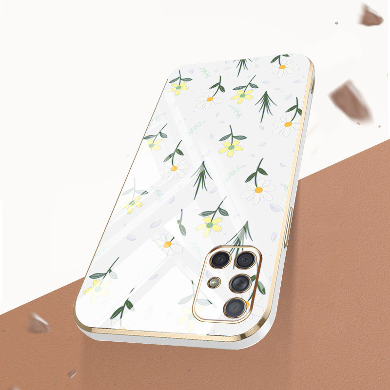 Ốp Điện Thoại YBD Cho Samsung Galaxy A31 A51 A71 4G M51 M31 Prime M30S Hoa Nhỏ Sang Trọng Mạ Điện Silicon Chống Rơi Vỏ Bảo Vệ Điện Thoại