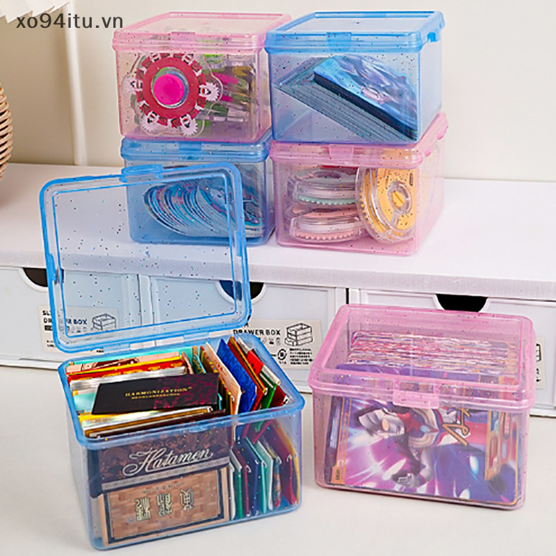 Xoitu Mới Trong Suốt Nhựa Hộp Bảo Quản Photocards Thẻ Nhỏ Hộp Bảo Quản Bàn Tổ Chức Hộp Phân Loại Văn Phòng Phẩm VN