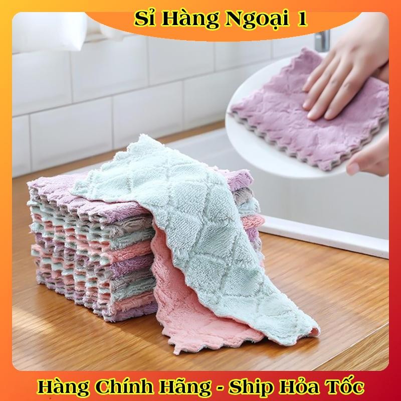 [1 CHIẾC] Khăn lau bếp đa năng 2 mặt siêu thấm (lau bếp, bát đĩa, bàn ghế...) kháng khuẩn