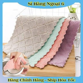 [1CHIẾC] Khăn lau đa năng bếp, bát đĩa, cốc chén thấm nước chống dính dầu mỡ hai mặt