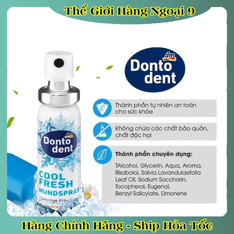 [DATE MỚI ĐỦ BILL] XỊT THƠM MIỆNG DONTODENT 15ML KHÁNG KHUẨN CỦA ĐỨC