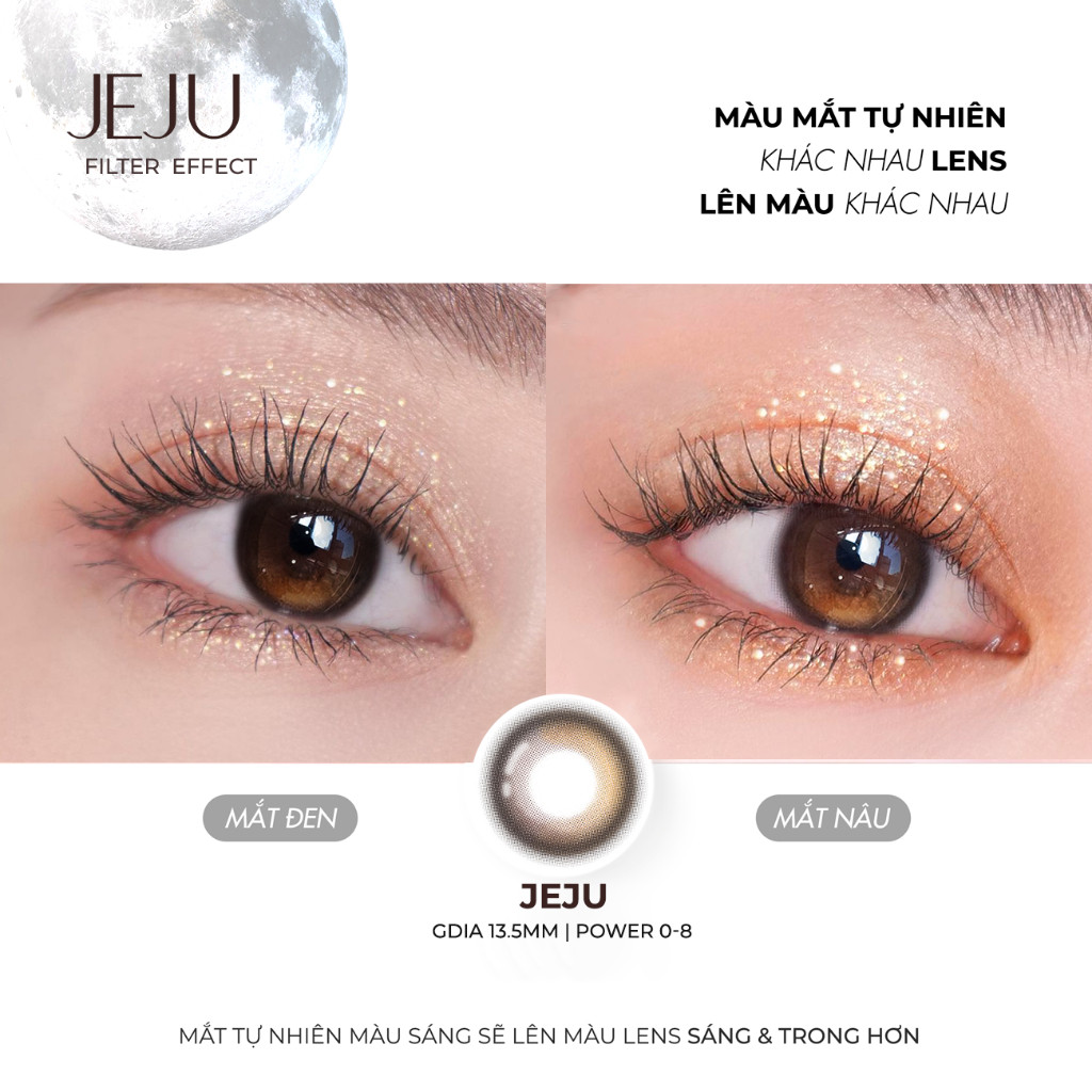 Lens cận màu nâu JEJU 💥HÀNG CAO CẤP💥 Kính áp tròng có độ cận 0-8, hiệu ứng loang màu long lanh như mắt ướt cực thơ