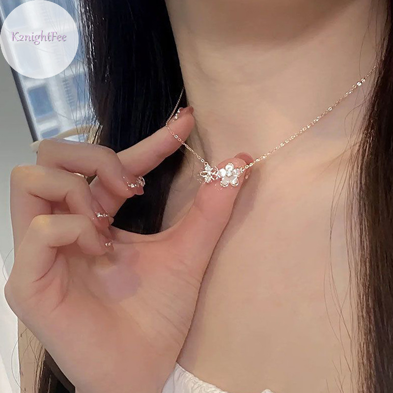 K2nightfee Thanh Lịch Tinh Tế Zircon Hoa Anh Đào Vòng Cổ Dành Cho Nữ Cô Gái Hoa Thời Trang Choker Vòng Cổ Trang Sức Dự Tiệc Phụ Kiện Quà Tặng VN