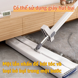 Cây lau nhà vắt tự động Bunnies lau 360 độ lau sạch các góc nhà lau khô lau nước dễ dàng tiện lợi