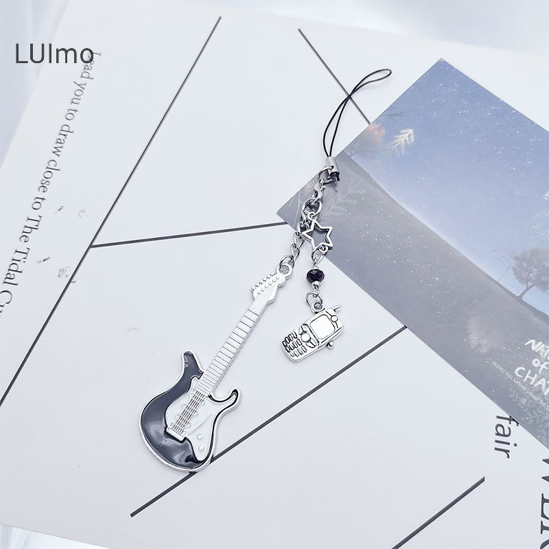 Luimo Guitar Ngôi Sao Móc Khóa Dành Cho Nam Nữ Ngọt Ngào Mát Hợp Thời Trang Mặt Dây Chuyền Quyến Rũ Dây Chuyền Điện Thoại Rock Punk Vintage Phụ Kiện SBS Quà Tặng