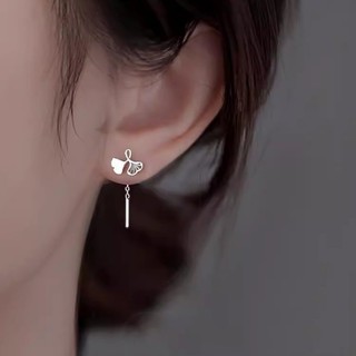 925 Ginkgo-Plated Ear Line Nâng Tai Xuyên Ánh Sáng Sang Trọng Niche Bông Tai Bạc Sterling Nữ 2024 Phong Cách Mới Bán Chạy