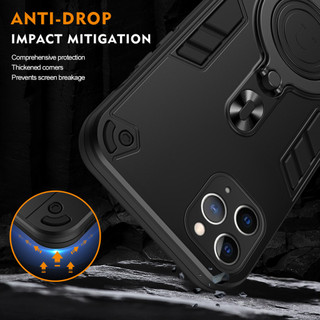 Dành Cho iphone 11 Pro Max Ốp điện thoại Kim Loại Nhẫn Đứng Mềm TPU Edge Cứng PC Mặt Sau Chống Sốc Mỏng Vỏ