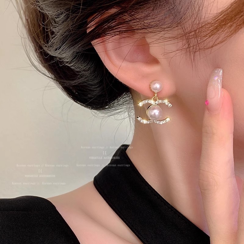 Bông Tai Nữ Ngọc Trai Pháp Thời Trang Cao Cấp Ánh Sáng Sang Trọng Trang Sức Nữ