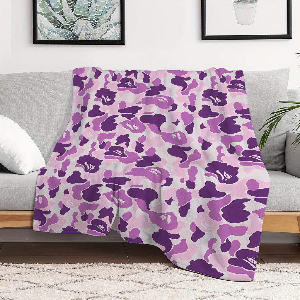 Bape Flannel Chăn Một Mặt In Flannel Chăn Điều Hòa Không Khí Chăn