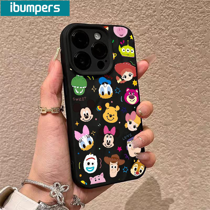 ibumpers Ốp lưng Iphone Cute Anime Hoạ Tiết Disney Ốp Điện Thoại nhám Mỏng Silicone Mềm Chống Sốc Chống Bẩn Cho Iphone 15 14 12 13 11 Pro Max IP 7 8 Plus Iphon X XS XR