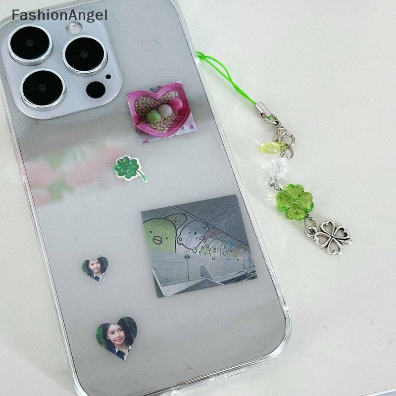 Fashionangel 1 Pha Lê May Mắn Bốn Lá Cỏ Ba Lá Điện Thoại Di Động Dây Y2K Hợp Thời Trang Đính Hạt Điện Thoại Dây Móc Khóa Thời Trang Cô Gái Quà Tặng VN