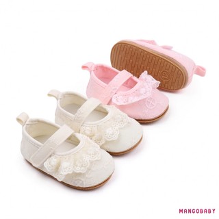 Mg-baby Girls Flats Ruffle Ren Đầm Công Chúa Giày Chống Trơn Trượt Nôi Giày Thể Thao Cho Trẻ Sơ Sinh