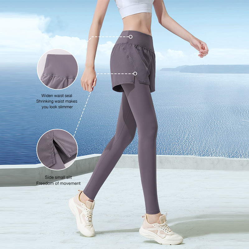Ảnh CAMEL CROWN Quần Yoga Nữ Thu Đông Cao Cấp Plus Nhung Giả Hai Mảnh Quần Thể Thao 3