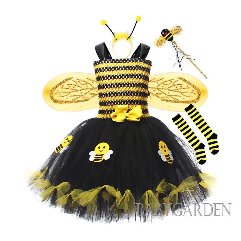 / / -2-12 Tuổi Trẻ Em Bé Gái Halloween Ong Trang Phục Hóa Trang Không Tay Vải tuyn Đầu Chân Ấm Cây Đũa Phép Cánh Bộ Cho Tiệc Sân Khấu