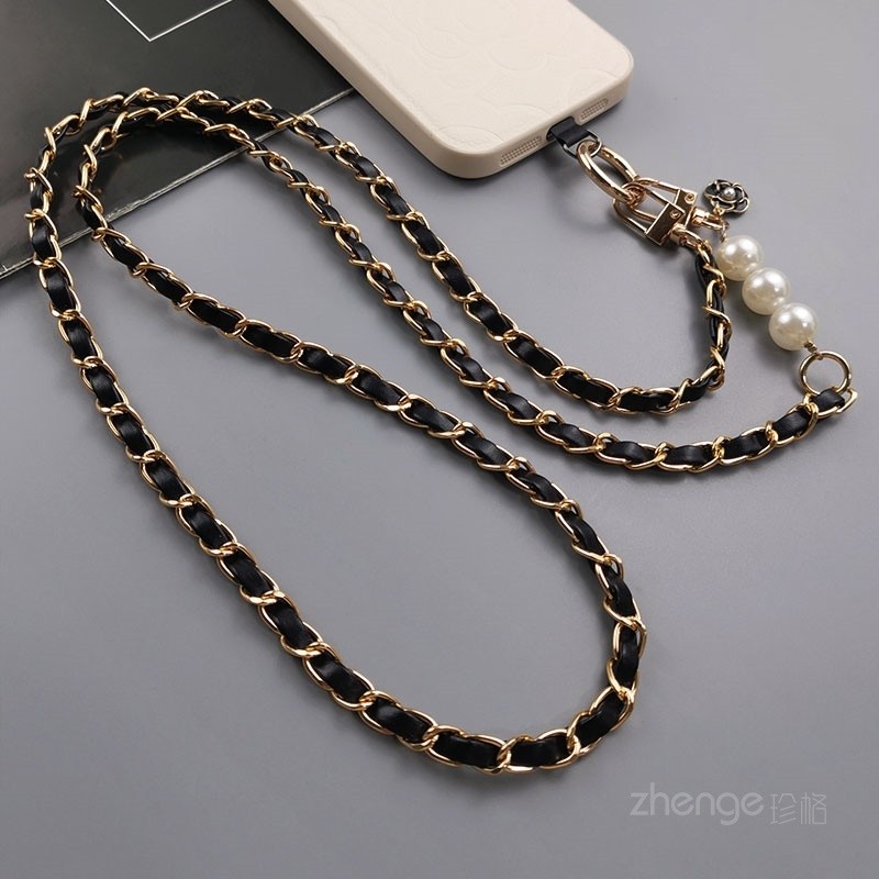 Điện Thoại Di Động Dây Đeo Ngang Dài Thời Trang Cao Cấp Ngọc Trai Da Dây Xích Thẻ Khuếch Đại Vỏ Túi Nữ Mạnh Mẽ