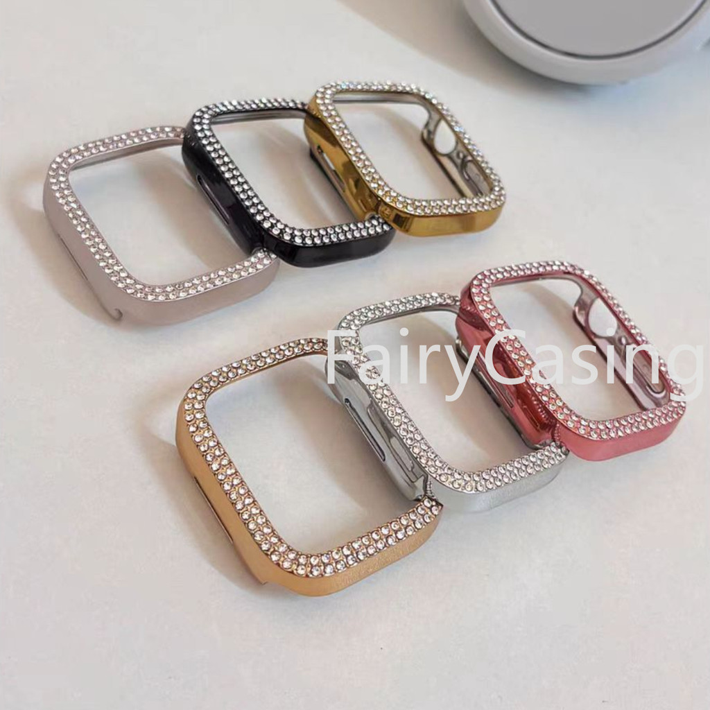 Ốp lưng Bling Diamond S11 cho Apple Watch S10 46mm 42mm 40mm 38mm Vỏ bảo vệ cản trước cho iWatch Series 10 9 8 7 6 5 4 3 ultra 2 49mm 45mm 44mm 42mm 41mm Phụ kiện trang trí