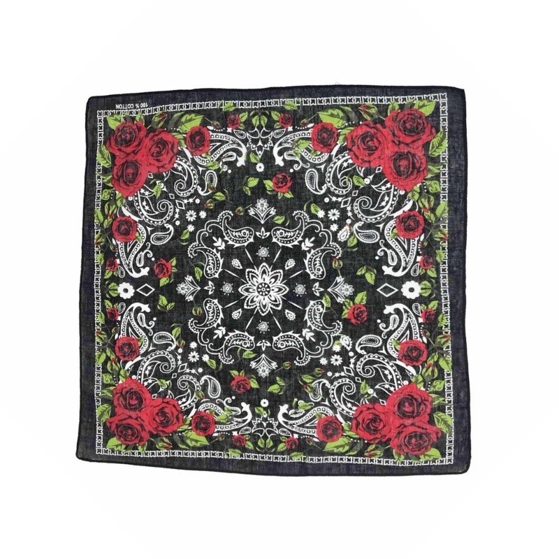 Vic 21 Hoa Hồng Họa Tiết Bandana Đầu Khăn Cho Nữ Vuông Turban Đầu Khăn Punk Đầu Quấn Đầu Mũ Nón