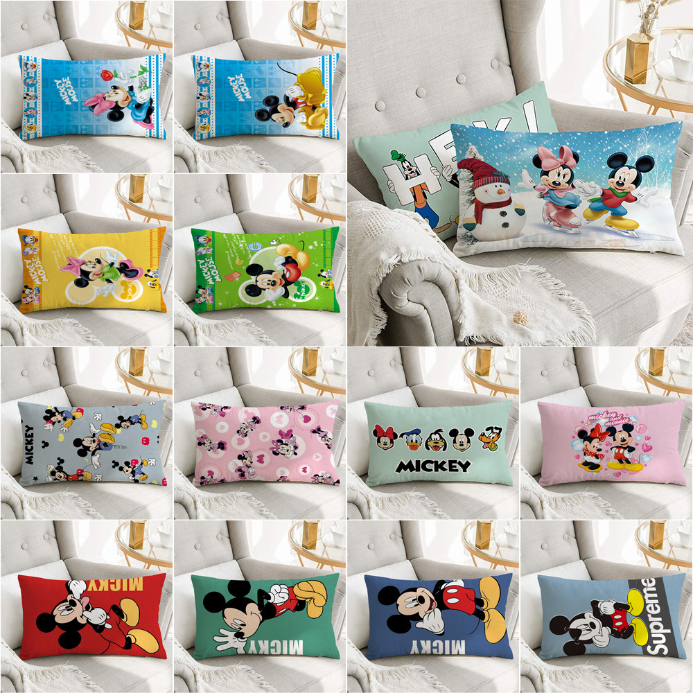 Vỏ gối hình chữ nhật chuột Mickey Vỏ gối Polyester in một mặt (Không có lõi)