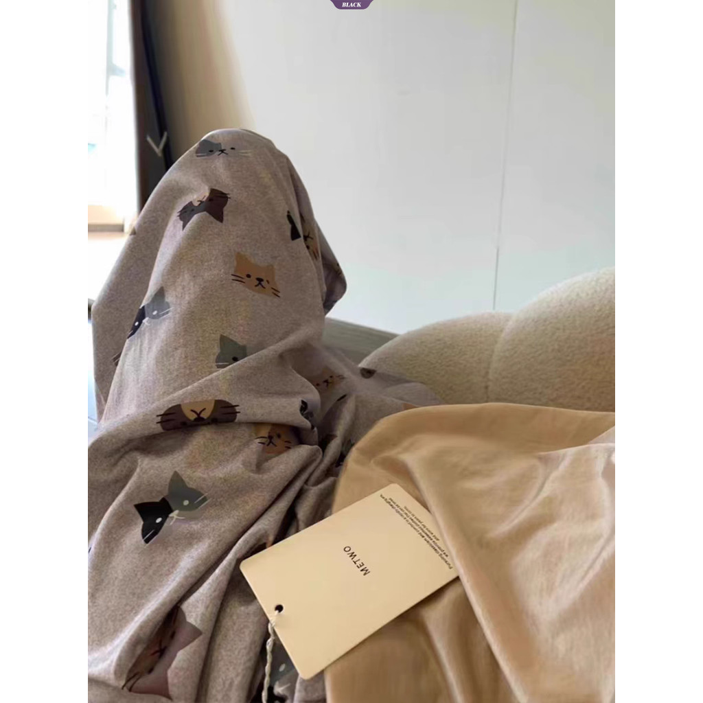 Ins Hoạt Hình Giải Trí Đi Bộ Pyjama Quần Nữ Mùa Hè Mới Dễ Thương Mèo Con Rời Phần Mỏng Quần Nhà [BL]
