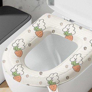 Đệm lót bệ ngồi toilet bốn mùa chống nước in họa tiết dễ thương mẫu ngẫu nhiên