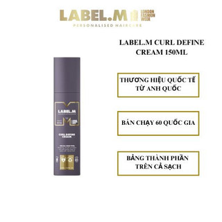 Kem Tạo Kiểu Dưỡng Âm Giữ Nếp dành cho tóc Uốn LABEL.M CURL DEFINE CREAM 150ml