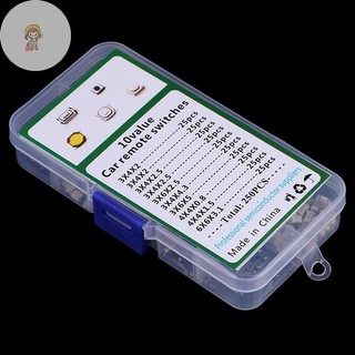 TWE 250 Cái 10 Loại Nút Nhấn Xúc Giác Chìa Khóa Ô Tô Nút Cảm Ứng Microswitch VN