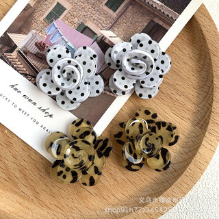 Phong cách Hàn Quốc, phụ kiện acrylic cánh hoa 3D chấm bi, DIY làm bông tai, phụ kiện tóc bán buôn