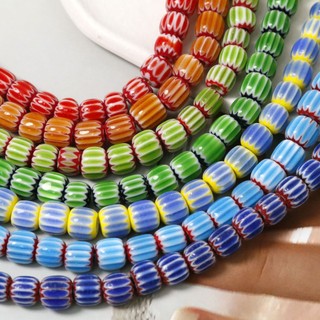 Hạt gốm pha màu tròn 9*7mm hạt bí ngô diy Bông tai làm bằng tay phụ kiện tóc vỏ điện thoại Vật liệu mặt dây chuyền bán buôn