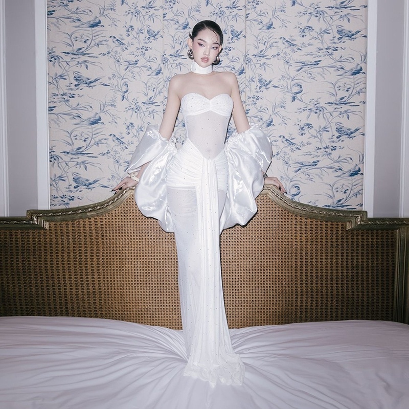 Cutenew Váy Maxi Thường Ngày Mất Tay Skinny Lưng Quấn Mông Cá Tính Nhìn Mỏng Hơn Câu Lạc Bộ Đa Năng Đảng Bầu Không Khí Phong Cách 2024 Nóng Mới